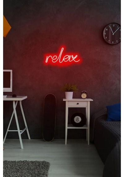 Relax - Led Dekoratif Duvar Aydınlatması Neon Duvar Yazısı Sihirli Led Mesajlar
