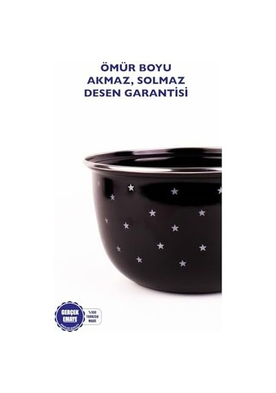 Star Emaye Yıldız Desenli Karıştırma Kabı 24cm - 4lt Ocakta-fırında Kullanılabilir