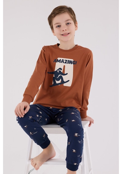 Arnetta Erkek Çocuk Kahverengi Pijama Takımı Ar3516-c-v1