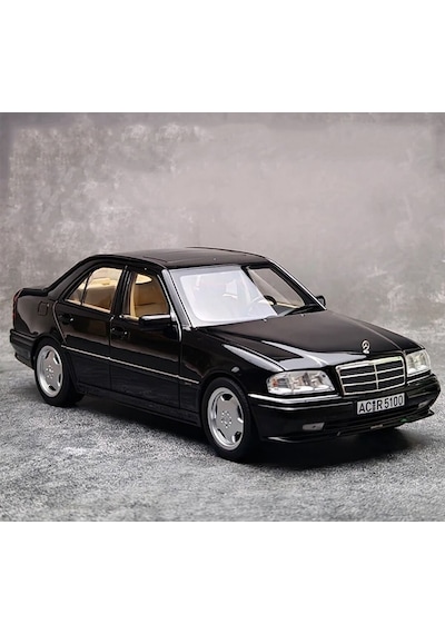 1:18 Ölçek 1993 Mercedes Benz C36 Amg Obsidian Black Diecast Metal Minyatür Model Araba 25cm