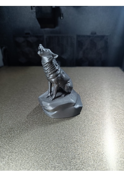 Uluyan Kurt Figürü Dekoratif 3d Baskı Kaya Tabanlı Heykel