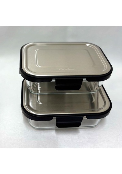 Cooker Ckr3487 Cam Saklama Kabı 640 Ml Siyah 2 Adet Siyah