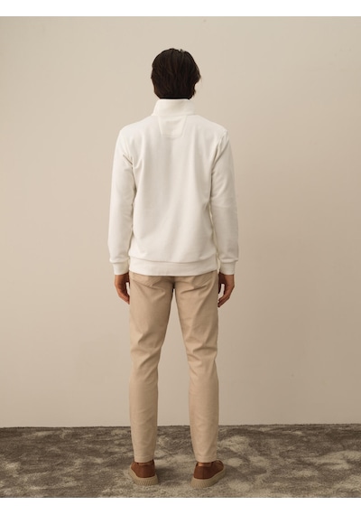 Xint Ekru Pamuk Dokulu Regular Fit Sweatshirt 300300