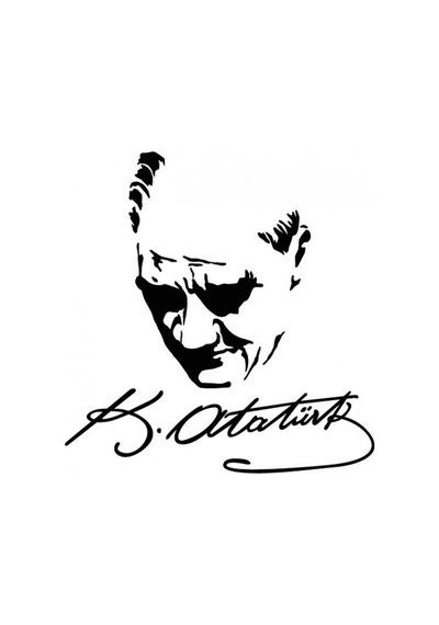 Arka Cam Büyük Boy Atatürk Resmi Araba Sticker