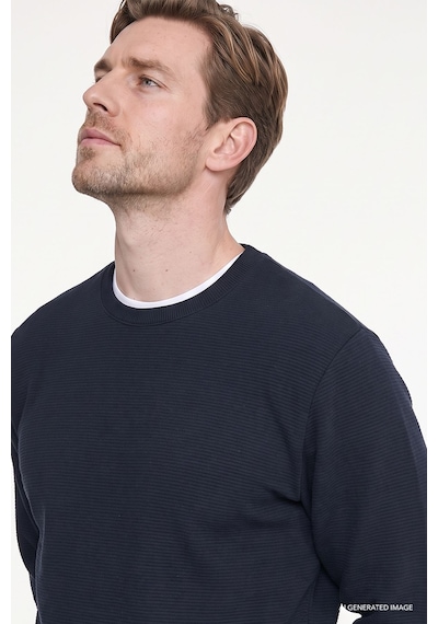 Ac&Co / Altınyıldız Classics  Erkek Lacı 2 İplik Sıcak Tutan Standart Fit Normal Kesim Bisiklet Yaka Sweatshirt Lacı Lacivert