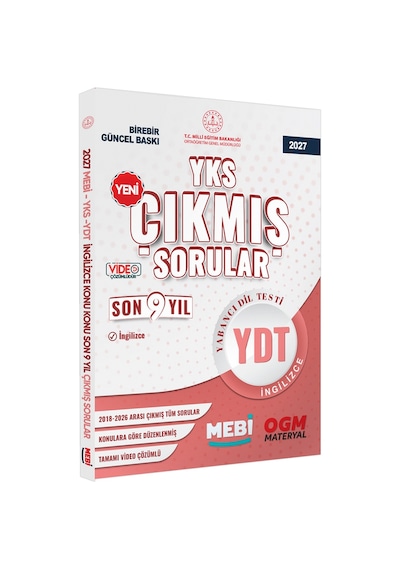 2027 YKS-YDT MEBİ İngilizce Yeni Nesil Çıkmış Soru Bankası Son 9 Yıl Video/PDF Çözümlü BASKI ÜCRETİ