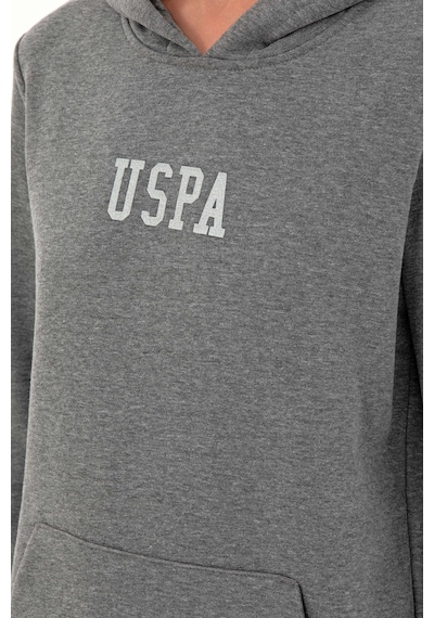 U.S. Polo Assn. Kadın Antrasit Melanj Basic Kapüşonlu Sweatshirt 50289536-VR081