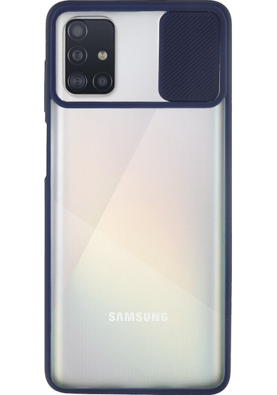 Samsung Galaxy Uyumlu A51 Kapak Lensi Açılır Kapanır Kamera Korumalı Silikon Kılıf