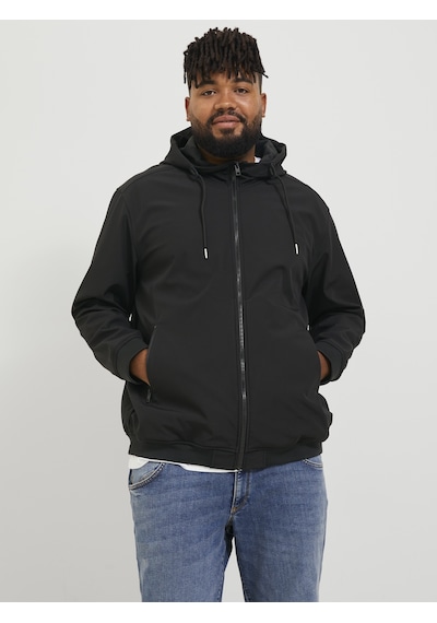 Jack & Jones Büyük Beden Kapüşonlu Ceket - Basic - 12236331 Black Siyah