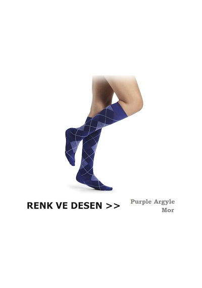 Sigvaris Shades Socks Kadın Diz Altı Varis Çorabı, Renkli, Desenli Ten Rengi Standart M Kapalı Kısa
