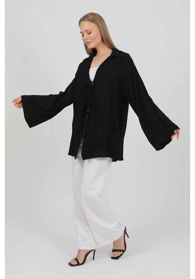 Doğal Viskon Kumaş Cepli Bağcıklı Kadın Kimono 1167 Hafif, Dökümlü, Akışkan, Yazlık Model Siyah Doğal Viskon Kumaş Cepli Bağcıklı Kadın Kimono 1167 Hafif, Dökümlü, Akışkan, Yazlık Model Siyah