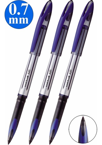 Mavi Pilot Kalem 3 Adet Uniball Air 0.7 Mm Roller Pilot Kalem Uba-188-l Broad Roller Uçlu Likit Mürekkepli Pilot Kalem