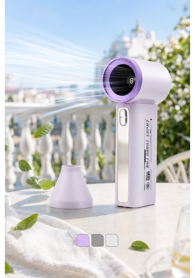 Hadron T08 Şarjlı Standlı Mini El Fanı Dijital Göstergeli