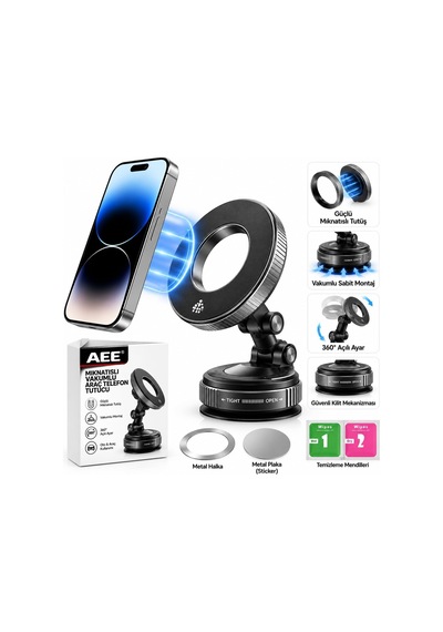 Mıknatıslı Vakumlu Araç Telefon Tutucu K007, 360 Döner Ayarlanabilir Manyetik Telefon Standı, Vantuzlu Torpido Ve Ön Cam Telefon Tutucu 2 Mixed