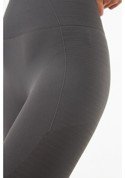 Cottonhill Füme Yüksek Bel Toparlayıcı Seamless Kadın Spor Tayt Füme