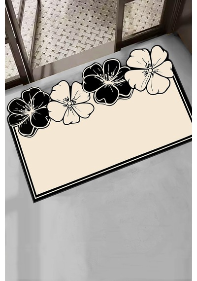 Morpho Ekru Tekli Banyo Paspası,kaymaz Tabanlı,yıkanabilir 60x100 Cm Ekru