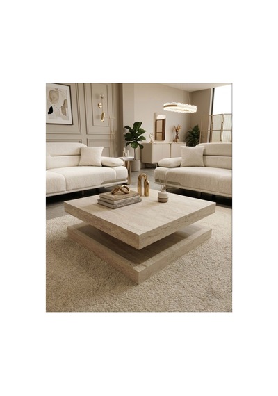 Modern Petra Orta Sehpa Traverten %100 Mdf Gri Gri Modern Petra Orta Sehpa Traverten %100 Mdf Gri Gri