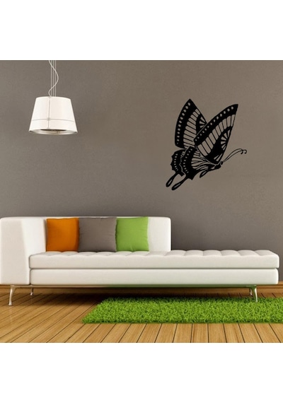 Folyo Sticker Kelebek Adkpquy676 60cm Uzunluk Siyah