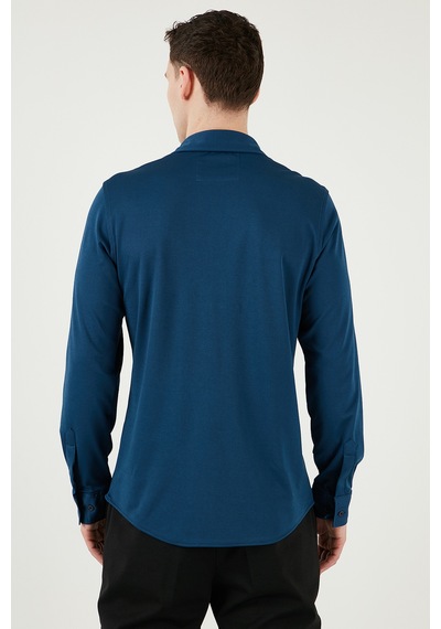 Buratti Pamuklu Regular Fit Düz Yaka Erkek Gömlek Cf25S119628 Indigo Buratti Pamuklu Regular Fit Düz Yaka Erkek Gömlek Cf25S119628 Indigo