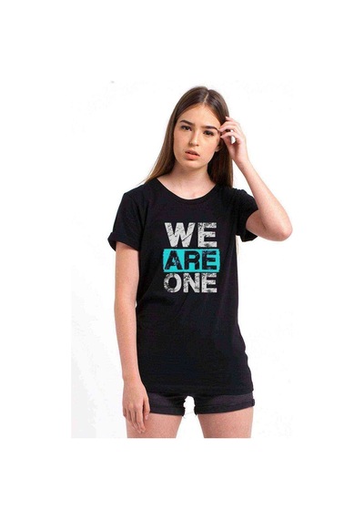 Exo We Are One We Are Baskılı Siyah Kadın Tshirt