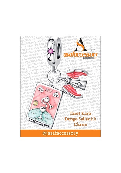 Tarot Kartı Denge Charm Gümüş