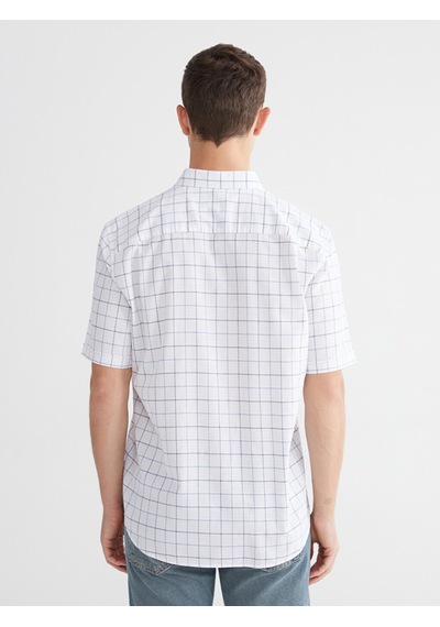 Lcwaıkıkı Classic Mavi Regular Fit Ekose Armürlü Erkek Gömlek