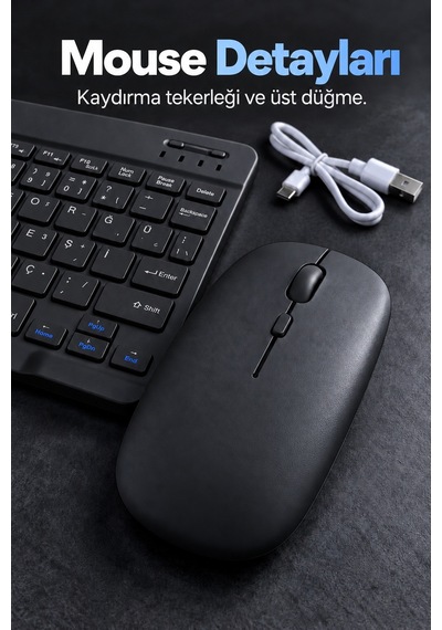 Kablosuz Klavye Mouse Seti Beyaz Türkçe Q - Lisinya Optik