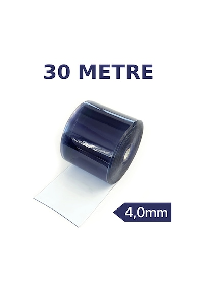 Şeffaf Pvc Şerit Perde 4,0 Mm 30 Cm 30 Metre Endüstriyel +4 C Soğuk Hava Yalıtım Perdesi