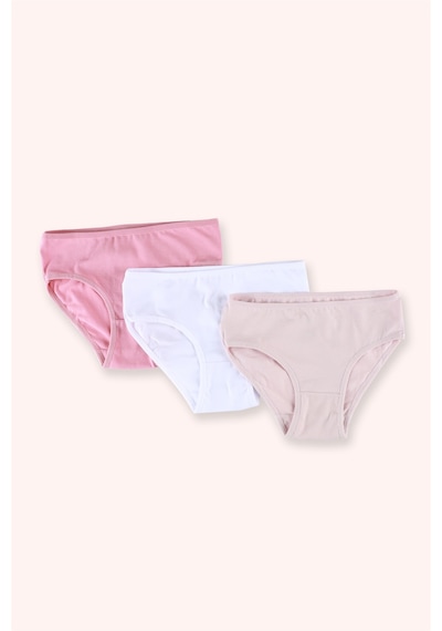Panço Kız Çocuk Basic 3'lü Slip Seti Renkli