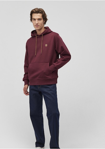 Mavi - Mavi Logo Nakışlı Kapüşonlu Bordo Sweatshirt 065809-70426 Bordo