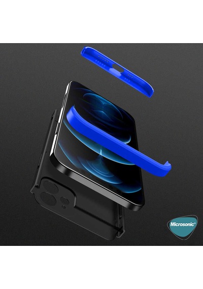 Microsonic Apple Uyumlu iPhone 12 Mini Kılıf Double Dip 360 Protective