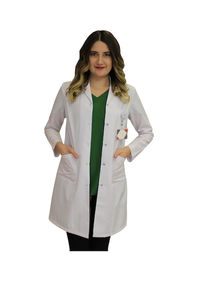 Klasik Yaka Kadın Doktor Önlüğü Hemşire Öğretmen Beyaz Önlük (508602899)