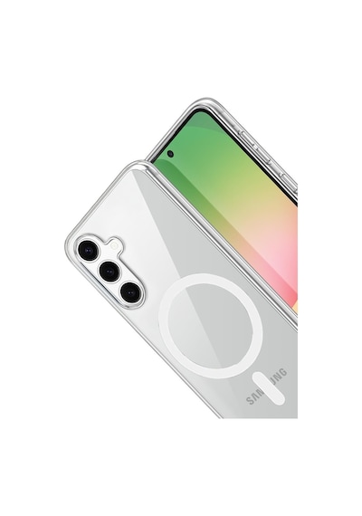 Samsung Uyumlu Galaxy S24 Fe Kılıf Combo Seri Magsafe Özellikli Sararmaz Sert Şeffaf Kapak Şeffaf