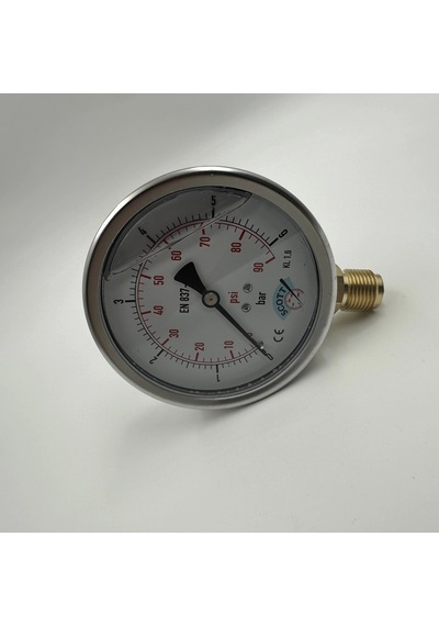 Ø 100 - 0 - 2.5 Bar 1/2 Gliserinli Alttan Çıkışlı Manometre