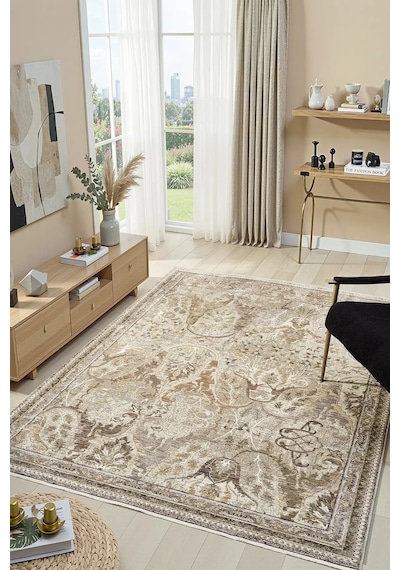 Seyran Halı Monde 800 Bej Polyester Makine Halısı