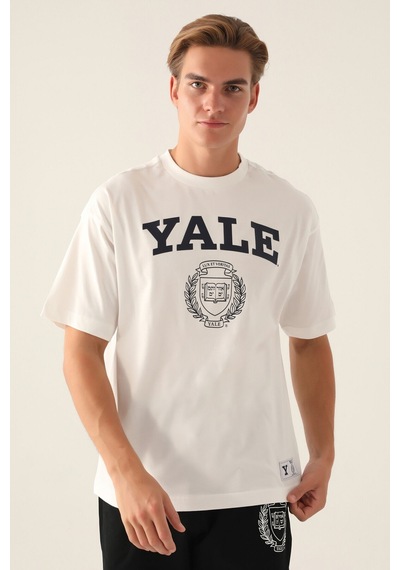 Yale Book Krem Erkek T-shirt 5274-42868 Krem