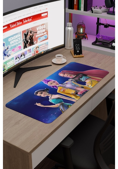 Kpop Demon Hunters Kaymaz Dikişli Kauçuk Oyuncu Mousepad V3 - 70x30 Xl Gaming Mouse Pad Fare Altlığı