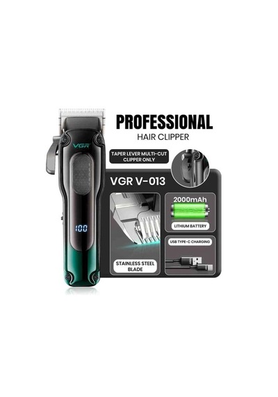 Vgr V-013 Profesyonel Saç Kesme Makinesi, 2000mah Lityum Pil, Ayarlanabilir Konik Kol