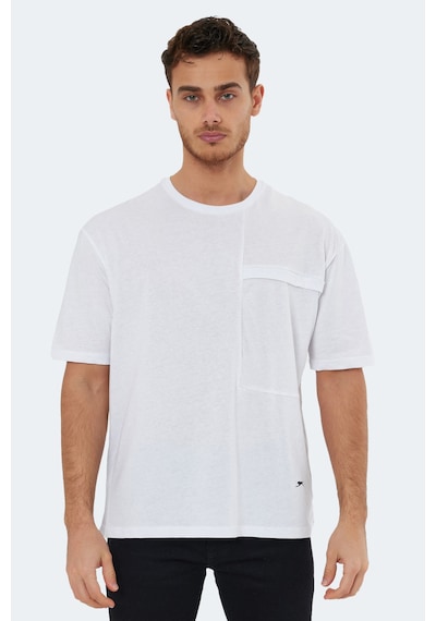 Slazenger Kaurı In Oversize Erkek Beyaz Tişört Beyaz