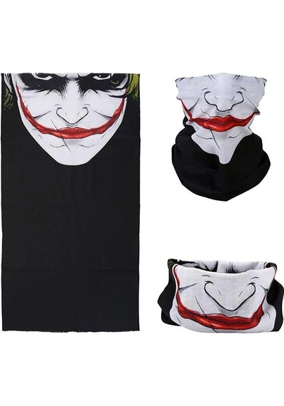 Cojans Joker Desenli Çok Amaçlı Buff - Yüz, Boyun Ve Bandana Maskesi 5 No Çok Renkli