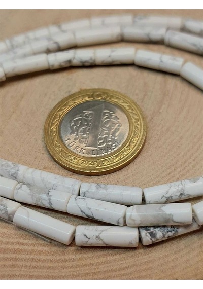 Bileklik Boy Havlit Taşı Silindir Kesim 4x12.5mm Yarım Dizi 49372 18cm Uzunluğundadır Çok Renkli