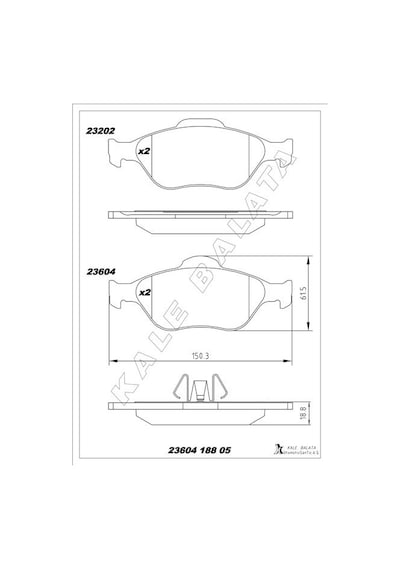 Kale-balata Ön Balata Fıesta 1.4tdci Absli 00 Fusıon 02 Mazda 121 96 Mazda 2 03 Gdb1419 23604-a00-00-kd13 Tamt2k021fstl Ys6j2k021dc Wva23202