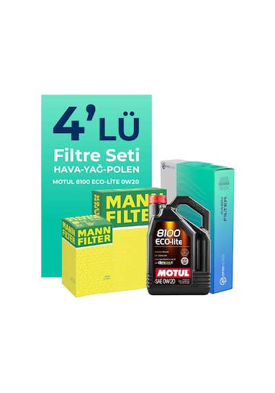 Mann Toyota Corolla 1.5 Filtre Bakım Seti Motul Motor Yağlı (2021-2024) 4 Lü