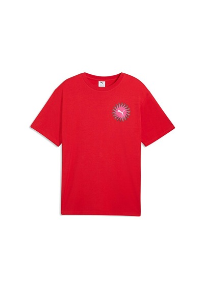 Puma Sunset Drive Relaxed Tee Erkek Günlük Tişört 63439511 Kırmızı Kırmızı