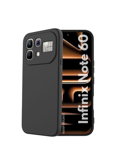 Infinix Note 60 Uyumlu Silikon Kılıf - Pastel Renk Tonu Kamera Korumalı Esnek Kapak - Siyah