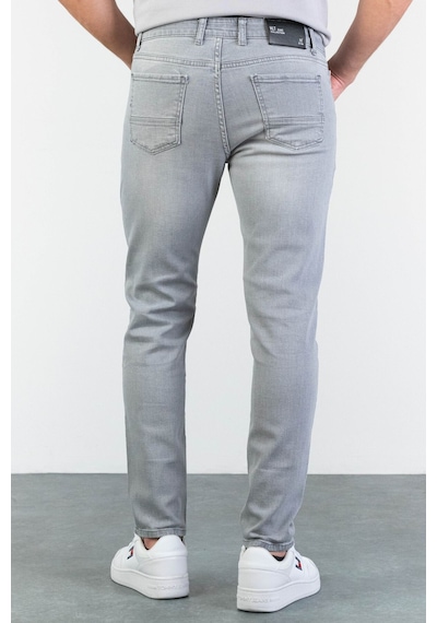 Erkek Gri Slim Fit Dar Kesim Esnek Likralı Denim Jeans Kot Pantol (524238244)