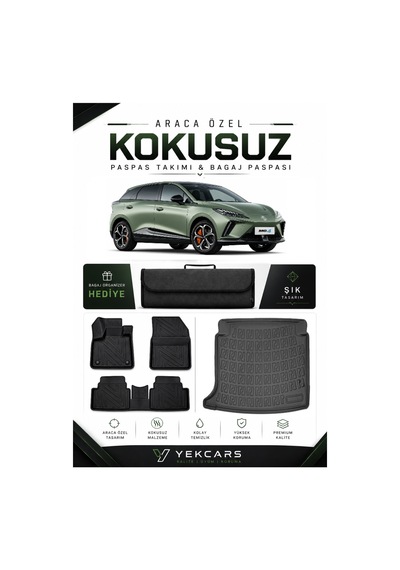 Mg 4 Comfort 2026 Model Aracınıza Özel 4d Karbonlu Kauçuk Paspas Takımı Ve Bagaj Havuzu