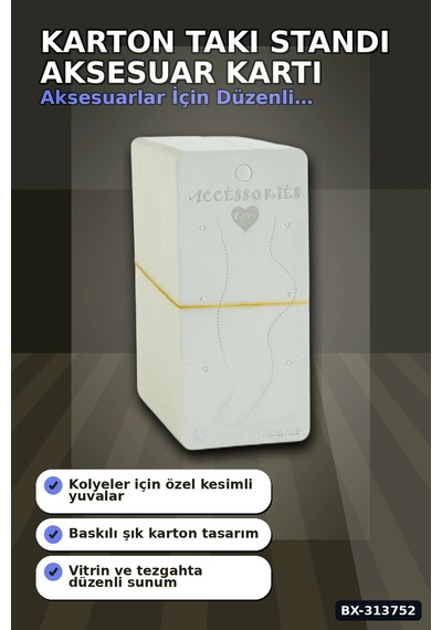 Karton Takı Standı 5.5x12 Cm 200 Adet Renk Aksesuar Sergileme Kartı Bx-313752
