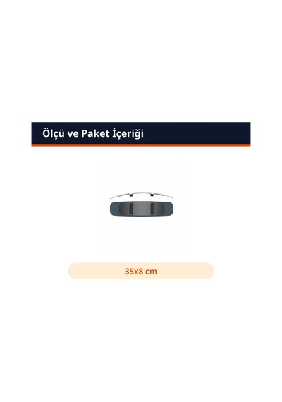 Trobus Oto İç Dikiz Aynası Ek Ayna Bombeli Lastikli Geçme Model 35x8 Cm