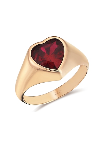 Reis Kuyumculuk T9314 Heart Ruby Altın Yüzük